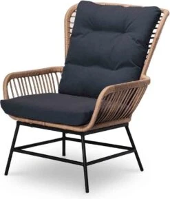 BUITEN Living Dex Wicker Loungestoel Tuin | Wicker + Aluminium | Bamboe Antraciet -Tuingereedschaps Winkel 1025x1200 2