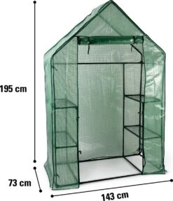 Kinzo Garden - Plastic Broeikas - Serre Van Meerdere Verdiepingen - 143 X 73 X 195 - Groen -Tuingereedschaps Winkel 1030x1200 2