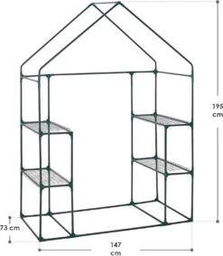 Broeikas / Tuinkas - 147 X 195 X 73 Cm - PVC Folie -Tuingereedschaps Winkel 1048x1200