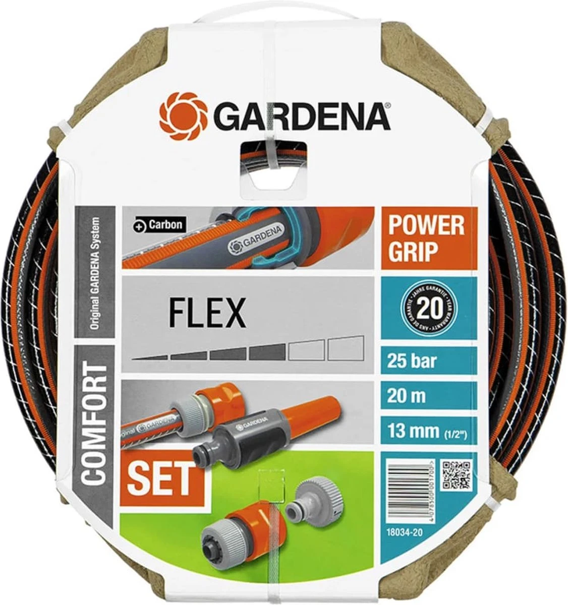 GARDENA - Comfort FLEX - 6-delige Tuinslangset Tuinslang - 20 Meter - 13 Mm 2 GARDENA - Comfort FLEX - 6-delige Tuinslangset Tuinslang - 20 Meter - 13 Mm - Afbeelding 2