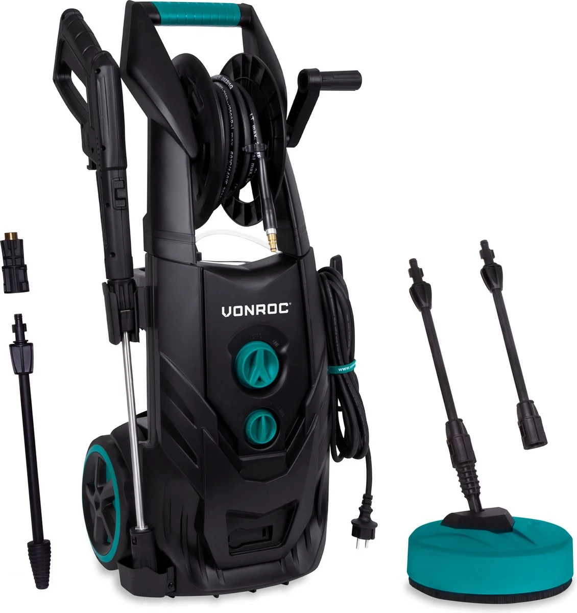 VONROC PRO Hogedrukreiniger V25-2 – 2500W – 195 Bar – 468 L/h – Duurzame Inductiemotor – Incl. 8m Slang, Slanghaspel, Terrasreiniger, Reinigingstank En Meer 1 VONROC PRO Hogedrukreiniger V25-2 – 2500W – 195 Bar – 468 L/h – Duurzame Inductiemotor – Incl. 8m Slang, Slanghaspel, Terrasreiniger, Reinigingstank En Meer