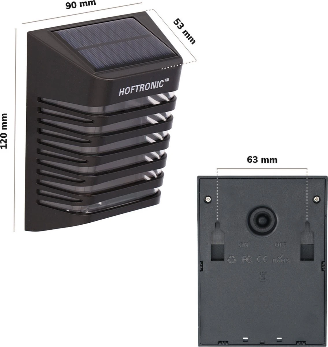 4x HOFTRONIC Dono - Solar Wandlamp Buiten - IP65 Waterdicht - Wintersolar Technologie Monokristal Zonnepaneel - 3000K Warm Wit (sfeervol) - Solar Tuinverlichting Zonne Energie 6 4x HOFTRONIC Dono - Solar Wandlamp Buiten - IP65 Waterdicht - Wintersolar Technologie Monokristal Zonnepaneel - 3000K Warm Wit (sfeervol) - Solar Tuinverlichting Zonne Energie - Afbeelding 6