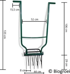 Biogroei® Ergonomische Woelvork - Spitvork - Met Verkruimelaar - Verlucht Je Bodem -Tuingereedschaps Winkel 1143x1200