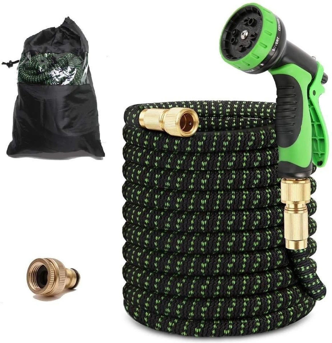 MD-Goods ® Super Sterk Uitrekbare Tuinslang Tot 30 Meter + GRATIS Tas En Koppelstuk - Tuinsproeier - Tuin Besproeien - Waterslang - Sproeikop - Groen - Flexibel Elastisch 1 MD-Goods ® Super Sterk Uitrekbare Tuinslang Tot 30 Meter + GRATIS Tas En Koppelstuk - Tuinsproeier - Tuin Besproeien - Waterslang - Sproeikop - Groen - Flexibel Elastisch