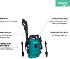 VONROC Hogedrukreiniger V14C-1 - 1400W – 110 Bar – 390 L/h – Compact - Incl. 5m Slang, Spuitstukken En Accessoires -Tuingereedschaps Winkel 1200x1008 1