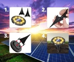Q-Mate 4 X LED Solar Grondspot Zwart - Solar Tuinverlichting - Buitenlamp - Tuinverlichting Op Zonne-Energie -Tuingereedschaps Winkel 1200x1008