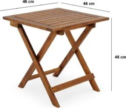 Merkloos EezyLife Houten Bijzettafel - 46x46x46cm - Acacia Hout - Tuintafel -Tuingereedschaps Winkel 1200x1028
