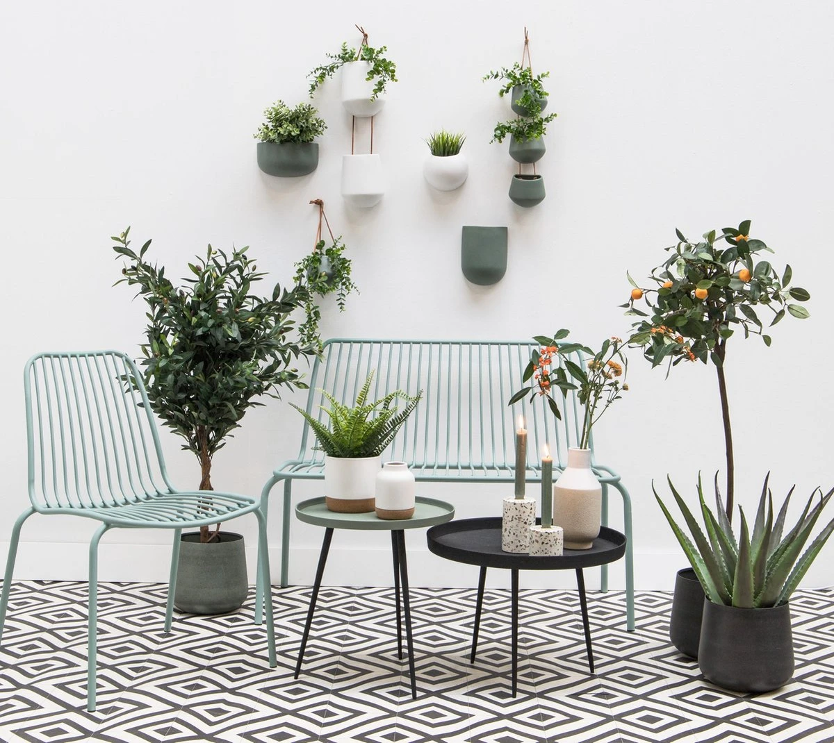 Pt Wand Bloempot Oval Wide - Green 5 Pt Wand Bloempot Oval Wide - Green - Afbeelding 5