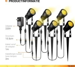TIGIOO LED Tuinspot Buitenverlichting - 6 Tuinlampen - Tuinverlichting - Waterdicht (6 PACK) -Tuingereedschaps Winkel 1200x1085