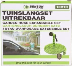 Benson - Tuinslang - Fexibel - 10 Meter - Tuinslang Met Koppeling - Spuitpistool - Groen -Tuingereedschaps Winkel 1200x1105 1