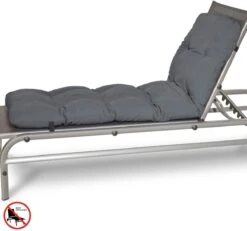 Beautissu Flair RL – Ligbedkussen Tuinkussen Ligstoel – Zonnebed Kussen Voor Tuin Meubelen 190x60x8 Cm Antraciet -Tuingereedschaps Winkel 1200x1123