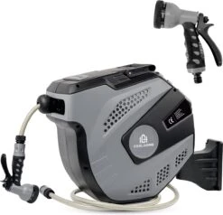 CoolHome Wandslangenbox 15 Meter + 1,5 Meter - Tuinslang Met Haspel- Slangenhouder 180° Draaibaar - Tuinslanghaspel Zwart - Grijs -Tuingereedschaps Winkel 1200x1158 2