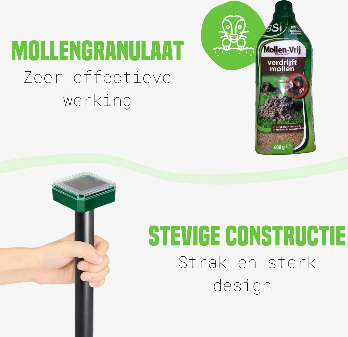 PetsBest Mollenverjager - Mollengranulaat - 2 Pack - Unieke Combinatie - Mollen Bestrijding 3 PetsBest Mollenverjager - Mollengranulaat - 2 Pack - Unieke Combinatie - Mollen Bestrijding - Afbeelding 3