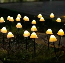 Cynergie - Tuinverlichting Op Zonneenergie - 20 X Led Lampen - Solar Lampjes Met Paddenstoelen - Kerstverlichting Buiten -Tuingereedschaps Winkel 1200x1167