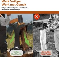 Miseru Houtklover – Zonder Bijl – No Axe – HANDMADE In Holland Houtsplijter – Houtkliever – Houtklover Voor Aanmaakhout – Ook Voor Stammen - Metaal -Tuingereedschaps Winkel 1200x1168 1