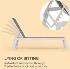 Blumfeldt Renazzo Lounge Ligstoel - Ligbed Voor De Tuin - Aluminium Tuinstoel - 6 Standen - Waterafstotend - Bekleding Van 70 % Pvc En 30 % Polyetheen - Grijs -Tuingereedschaps Winkel 1200x1171 2