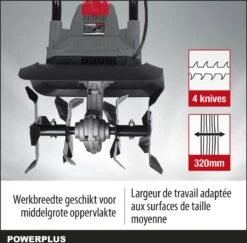 Powerplus POWEG7010 Tuinfrees - 1050W - Werkbreedte 320mm - Werkdiepte Max. 220mm - Incl. 4 Messen -Tuingereedschaps Winkel 1200x1179 7