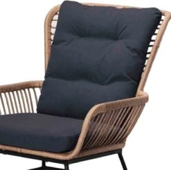 BUITEN Living Dex Wicker Loungestoel Tuin Incl. Wicker Voetenbank | Wicker + Aluminium | Bamboe Antraciet -Tuingereedschaps Winkel 1200x1192