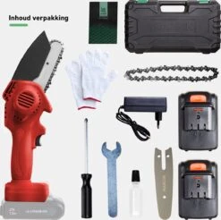 Mardin Mini Kettingzaag - Snoeizaag - Kettingzaag - Kettingzaag Electrisch Met 2 Accu - Inclusief Koffer - 1 Extra Accu - Rood -Tuingereedschaps Winkel 1200x1193 1