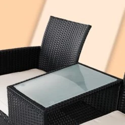Casaria Polyrattan Tuinbank - Incl. Kussen - 143x55x88 Cm Zwart -Tuingereedschaps Winkel 1200x1200 106
