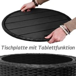 Casaria Polyrattan Zonne-Eiland Ø185cm – Incl. Kussens - Zwart Crème 38 Casaria Polyrattan Zonne-Eiland Ø185cm – Incl. Kussens - Zwart Crème -Tuingereedschaps Winkel 1200x1200 11