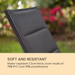 Blumfeldt Renazzo Lounge Ligstoel - Ligbed Voor De Tuin - Aluminium Tuinstoel - 6 Standen - Waterafstotend - Bekleding Van 70 % Pvc En 30 % Polyetheen - Zwart -Tuingereedschaps Winkel 1200x1200 111