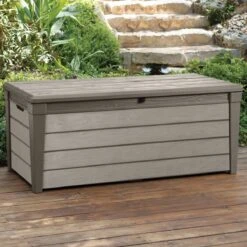 Keter Brushwood Opbergbox - Kussenbox - 455L - 145x69,7x60,3cm - Taupe -Tuingereedschaps Winkel 1200x1200 129