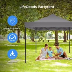 LifeGoods Partytent - 3x4.5 M - Zijwanden - Easy Up - Opvouwbaar - Waterdicht - Draagtas Met Wieltjes - Donkergrijs -Tuingereedschaps Winkel 1200x1200 152
