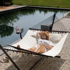 Vita5 Hangmat Met Standaard En Spreidstok – 2 Persoons – Incl. Bekerhouder - Afneembaar Kussen – Uv-bestendig – Beige 23 Vita5 Hangmat Met Standaard En Spreidstok – 2 Persoons – Incl. Bekerhouder - Afneembaar Kussen – Uv-bestendig – Beige -Tuingereedschaps Winkel 1200x1200 180