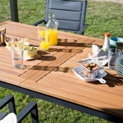 NATERIAL - Uitschuifbare Tuintafel ORIS - Uitschuifbare Tafel Voor 6 Tot 8 Personen - 180-240x100 Cm - Aluminium - Hout Eucalyptus -Tuingereedschaps Winkel 1200x1200 185