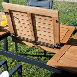 NATERIAL - Uitschuifbare Tuintafel ORIS - Uitschuifbare Tafel Voor 6 Tot 8 Personen - 180-240x100 Cm - Aluminium - Hout Eucalyptus -Tuingereedschaps Winkel 1200x1200 187