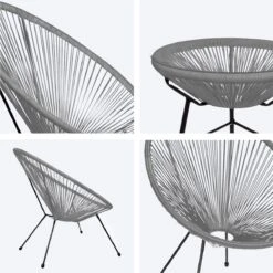 LifeGoods Acapulco Bistroset - 3-Delig - Tuinset Met Bijzettafel - Grijs -Tuingereedschaps Winkel 1200x1200 195