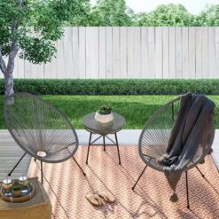 LifeGoods Acapulco Bistroset - 3-Delig - Tuinset Met Bijzettafel - Grijs -Tuingereedschaps Winkel 1200x1200 196