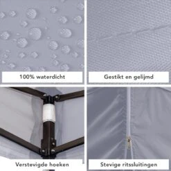 LifeGoods Partytent - 3x3 M - Zijwanden - Easy Up - Opvouwbaar - Waterdicht - Draagtas Met Wieltjes - Donkergrijs -Tuingereedschaps Winkel 1200x1200 20