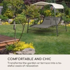 Blumfeldt Palermo Schommelbank - Hollywoodschommel 130 X 207 Cm - Ligbed Met Dak - Schommelstoel Voor 2 Personen - Tuinbank Inclusief Nekkussens - Stalen Frame En Polyester Dak - Grijs 18 Blumfeldt Palermo Schommelbank - Hollywoodschommel 130 X 207 Cm - Ligbed Met Dak - Schommelstoel Voor 2 Personen - Tuinbank Inclusief Nekkussens - Stalen Frame En Polyester Dak - Grijs -Tuingereedschaps Winkel 1200x1200 200