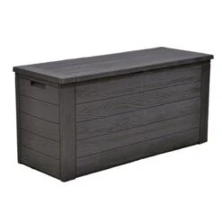 Merkloos Woody Tuin Opbergbox - 324 Liter 45x120x60 Cm - Tuinkussenbox - Antraciet/bruin -Tuingereedschaps Winkel 1200x1200 205