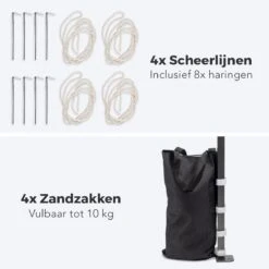 LifeGoods Partytent - 3x3 M - Zijwanden - Easy Up - Opvouwbaar - Waterdicht - Draagtas Met Wieltjes - Donkergrijs -Tuingereedschaps Winkel 1200x1200 22