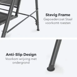 LifeGoods Schommelbank - 3-zits - Tot 250KG - Kantelbaar Dak - UV-bestendig Zonnescherm - 172x104x162cm - Grijs -Tuingereedschaps Winkel 1200x1200 222