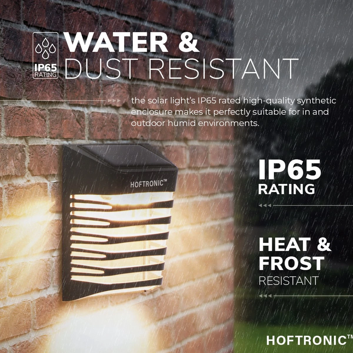 4x HOFTRONIC Dono - Solar Wandlamp Buiten - IP65 Waterdicht - Wintersolar Technologie Monokristal Zonnepaneel - 3000K Warm Wit (sfeervol) - Solar Tuinverlichting Zonne Energie 11 4x HOFTRONIC Dono - Solar Wandlamp Buiten - IP65 Waterdicht - Wintersolar Technologie Monokristal Zonnepaneel - 3000K Warm Wit (sfeervol) - Solar Tuinverlichting Zonne Energie - Afbeelding 11