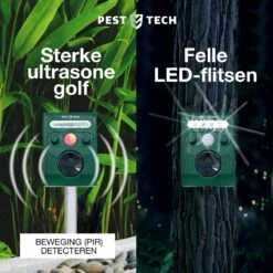 Pest-Tech PT-221 | Ultrasone Kattenverjager Op Zonneenergie | Kattenschrik | Marterverjager | Dierenverjager | Kattenafweermiddel | Ongedierte Verjager - Met USB Oplaadkabel -Tuingereedschaps Winkel 1200x1200 328