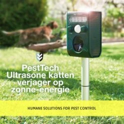 Pest-Tech PT-221 | Ultrasone Kattenverjager Op Zonneenergie | Kattenschrik | Marterverjager | Dierenverjager | Kattenafweermiddel | Ongedierte Verjager - Met USB Oplaadkabel -Tuingereedschaps Winkel 1200x1200 331