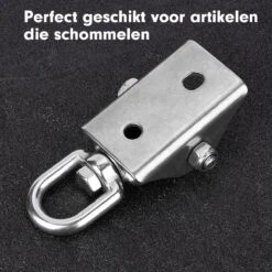 Luxe Ophangsysteem - 180° Schommelen, 360° Roteerbaar - Plafondhaak - Ophanghaak - Hangstoel Buiten - Hangstoel Binnen – Schommelstoel - Schommel - Bokszakken - RVS - Nederlandse Handleiding - -Tuingereedschaps Winkel 1200x1200 34