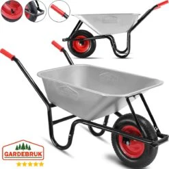 Gardebruk Kruiwagen 100L - Luchtband - 250kg Draagkracht Zilver -Tuingereedschaps Winkel 1200x1200 349