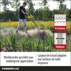 Powerplus POWXG72010 Tuinfrees - 1500W - Werkbreedte 450mm - Werkdiepte Max. 220mm - Incl. 6 Messen En Wielen -Tuingereedschaps Winkel 1200x1200 351
