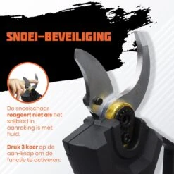 Reichlër® Elektrische Snoeischaar - 40 Mm Snijdiameter - 2x Accu - Anti-cut Functie - Heggenschaar - Takkenschaar - Zwart -Tuingereedschaps Winkel 1200x1200 380