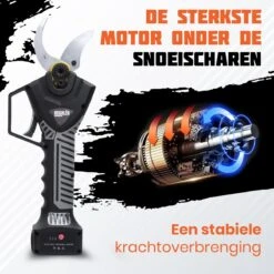 Reichlër® Elektrische Snoeischaar - 40 Mm Snijdiameter - 2x Accu - Anti-cut Functie - Heggenschaar - Takkenschaar - Zwart -Tuingereedschaps Winkel 1200x1200 381