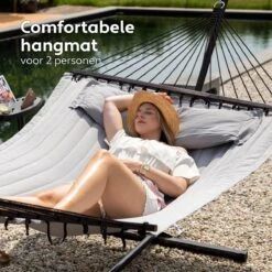 Vita5 Hangmat Met Standaard En Spreidstok – 2 Persoons – Incl. Bekerhouder - Afneembaar Kussen – Uv-bestendig – Lichtgrijs 16 Vita5 Hangmat Met Standaard En Spreidstok – 2 Persoons – Incl. Bekerhouder - Afneembaar Kussen – Uv-bestendig – Lichtgrijs -Tuingereedschaps Winkel 1200x1200 45