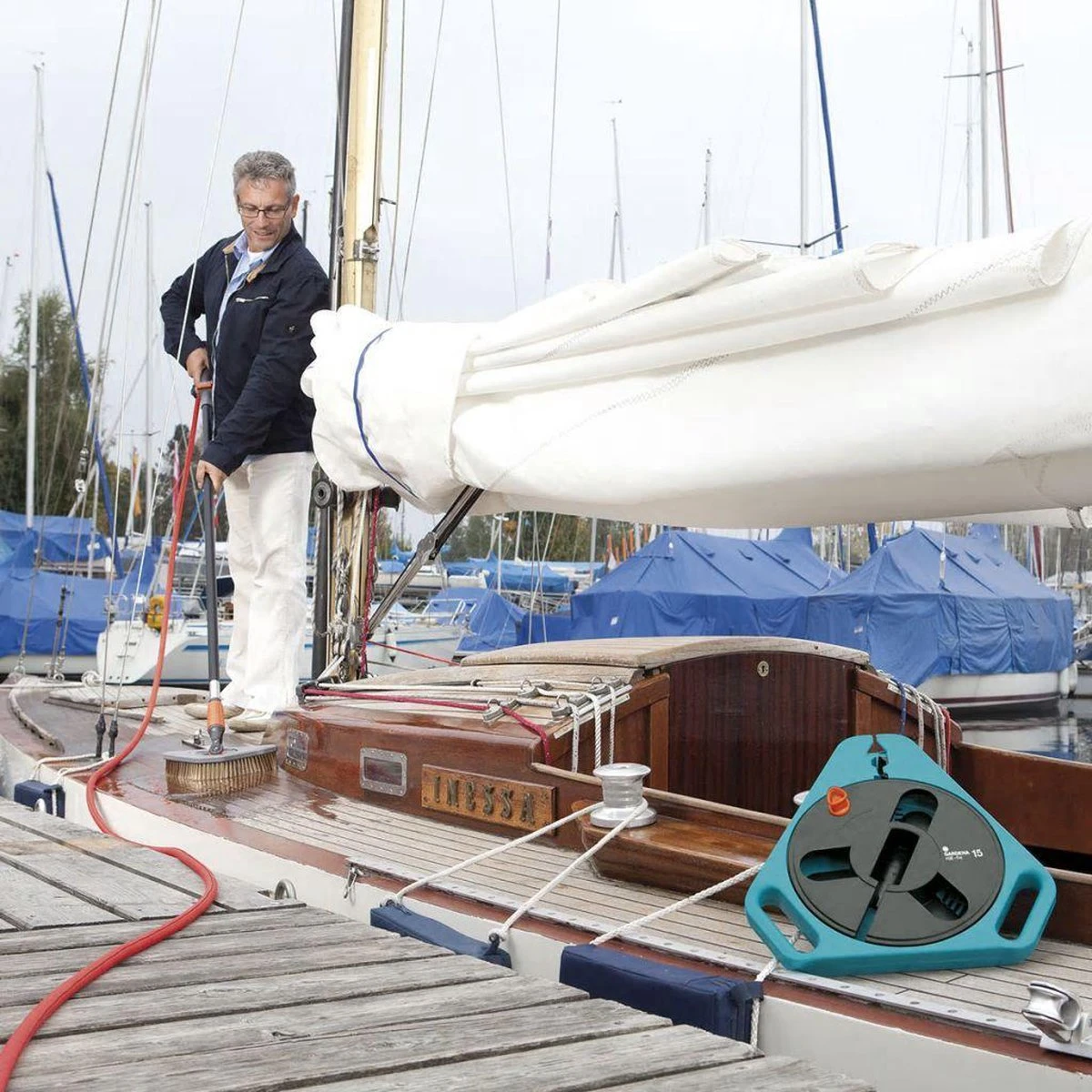 GARDENA Classic Draagcassette Roll-fix C15 Compleet - Inclusief 15 Meter Compact Slang 7 GARDENA Classic Draagcassette Roll-fix C15 Compleet - Inclusief 15 Meter Compact Slang - Afbeelding 7