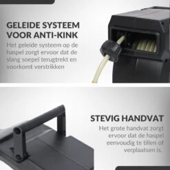 Buxibo - Wandslangenbox 20 Meter + 2 Meter - Tuinslang Met Haspel - 9 Sproei Standen - Slangenhouder 180° Draaibaar - Tuinslanghaspel Zwart+ Gratis Sproeier - Zwart -Tuingereedschaps Winkel 1200x1200 581