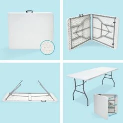 LifeGoods Klaptafel - Inklapbaar - 70x180cm - Verstelbare Vouwtafel - Weerbestendig - Wit -Tuingereedschaps Winkel 1200x1200 64